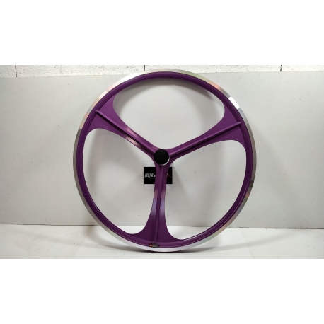 Roue a baton fixie 3 spoke violette arriere Neuf