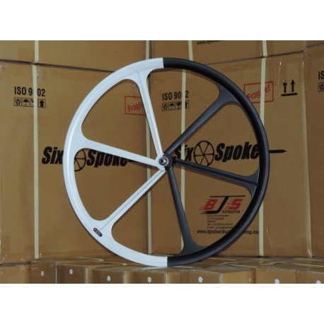 Roues à bâtons avant Six Spoke noir / blanc 